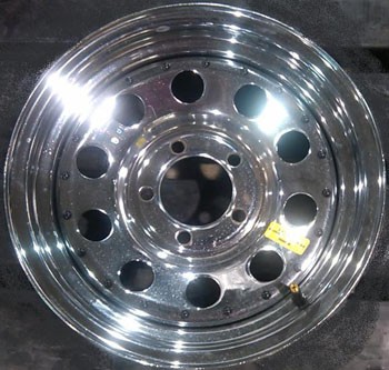 Boatmate Trailers 14x6, 5 lug on 4.5" bolt pattern, chro""