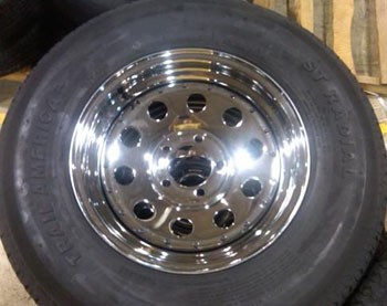 255/75R 15 BW Trail America on 14Inch / 5 Lug Chrome Mmod Wheel