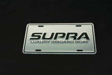 Boat, Marine License plate, Silver, Supra