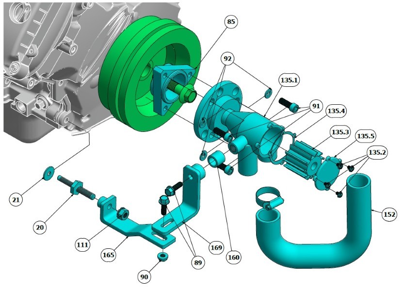 Indmar PUMP RAW WATER HI FLOW