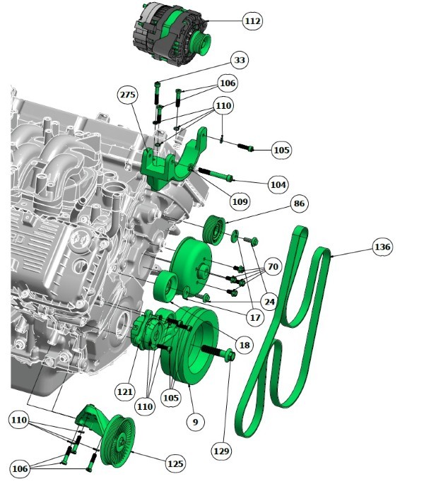 Indmar ALTERNATOR 95 AMP DELCO Picture Location 112