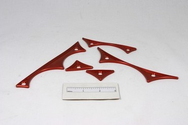 Boat, Marine Dash, Insert, Aluminum, Red