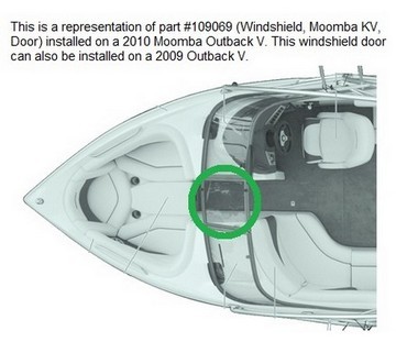 Boat, Marine Windshield, Mobius (Moomba) KV, Door