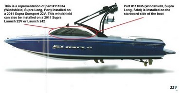 Boat, Marine Windshield, Supra Long, Port